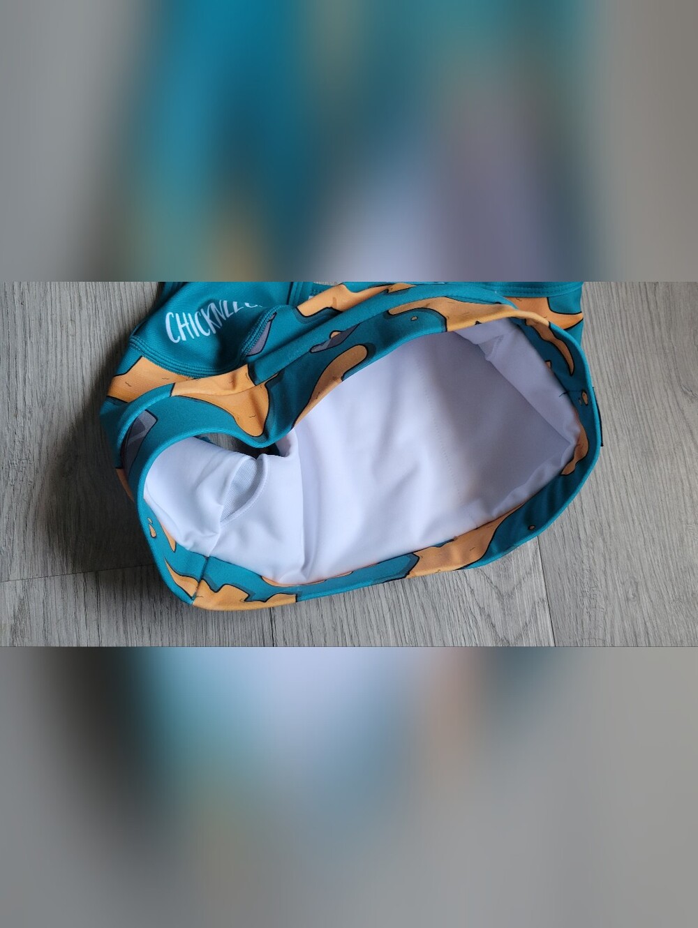 Chicknlegs Nuggets OG Teal & Brown Racerback Sports Bra, Women's Small - Picture 9 of 13
